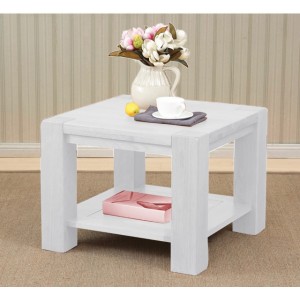 ChunKy White : Đôn Góc Trang Trí Gỗ Sồi - 2 Tầng